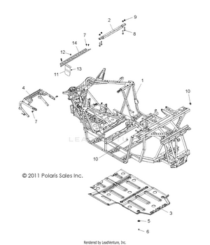 Chassis, Main Frame And Skid Plate - R12vh57ad (49rgrframe12rzr570) Schematic