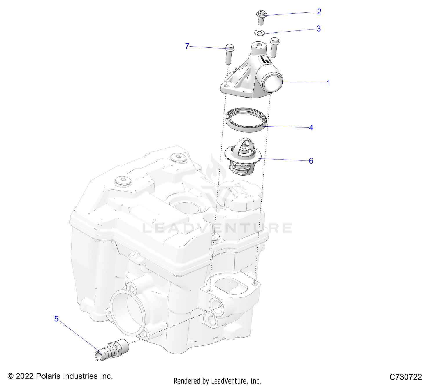 ENGINE, THERMOSTAT and COVER - R26MAU57CP/EP (C730722)