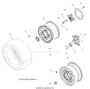 Wheels, Rear And Hub - A09zx85/8x All Options (49atvwheelrear09spxp550) Schematic