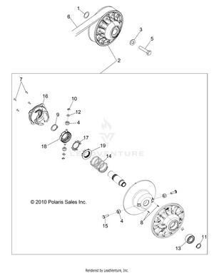 Drive Train, Secondary Clutch - R12jt87ab/ad/as/aw/9eaw (49rgrclutchdvn11rzr875) Schematic