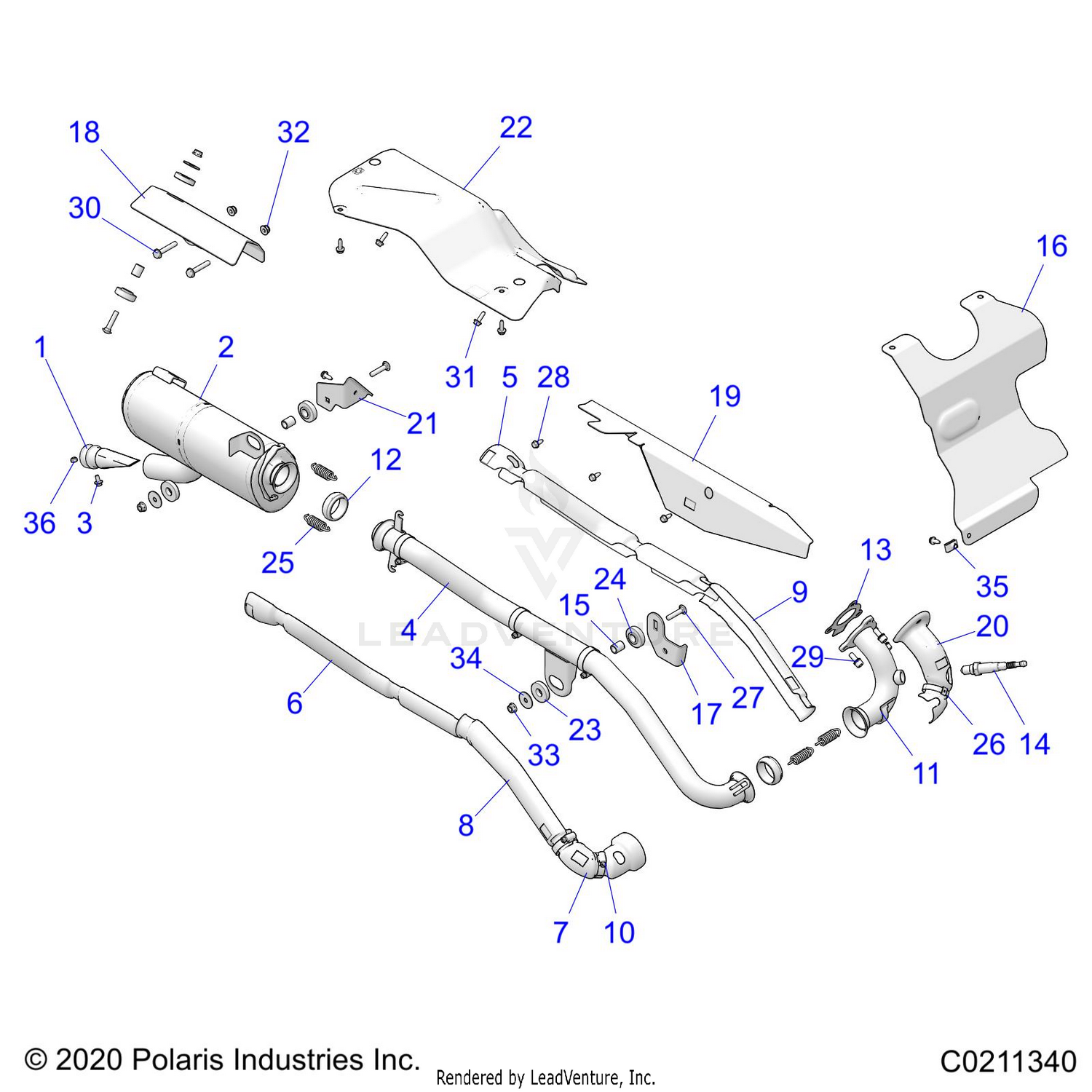 ENGINE, EXHAUST - A26SEE57PL (C0211340)
