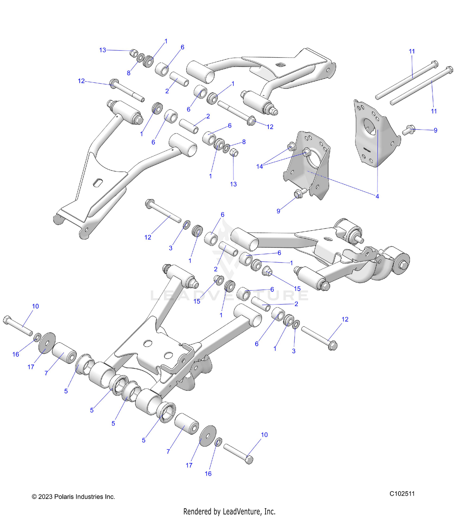 SUSPENSION, REAR CONTROL ARM, MOUNTING - A26SZE57CL/EL (C102511)