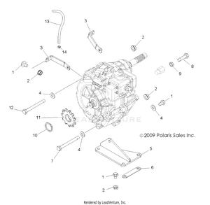 Drive Train, Main Gearcase Mounting - A12ea32aa (49atvtranmtg10tb) Schematic