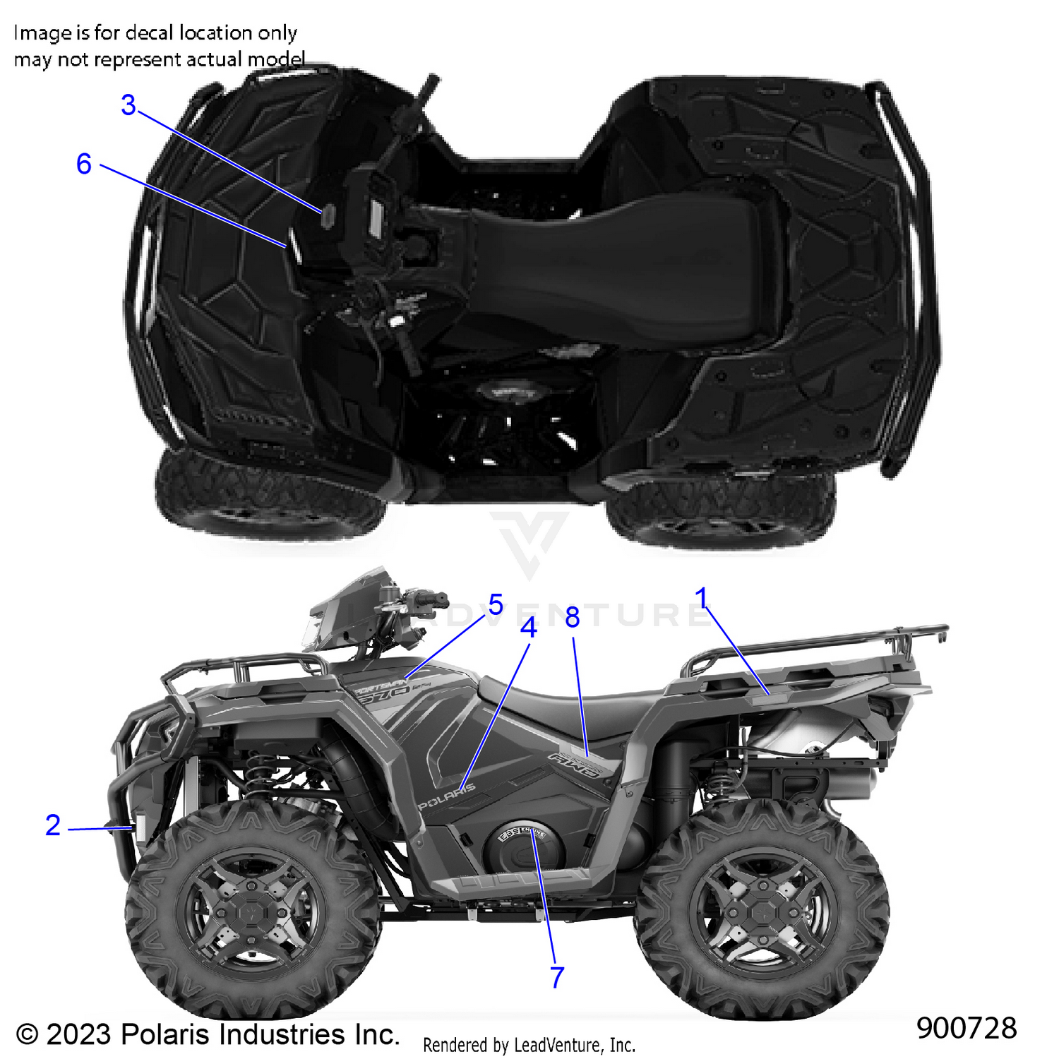 BODY, DECALS GRAPHIC- A24SHR57AM (900728)