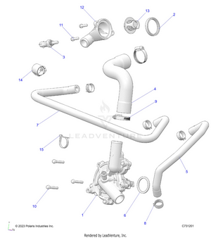 Engine, Waterpump And Bypass - R24t6a99a1/b1 T6ead/bd/am/bm/a9/b9 (c731201) Schematic
