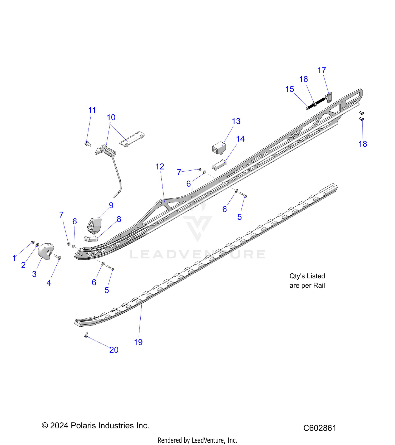 SUSPENSION, RAIL BEAM MOUNTING, LH/RH, 165" - S26TGM8MS (C602861)