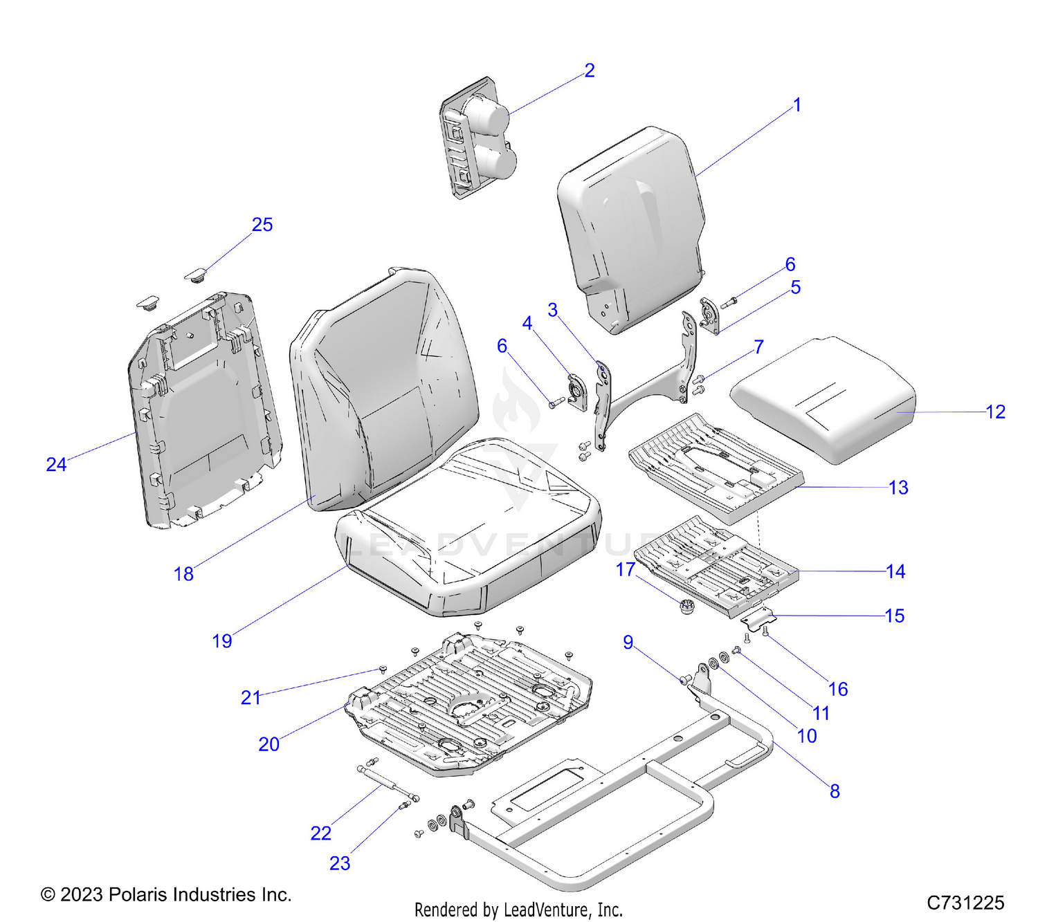 BODY, SEAT ASSEMBLY, PASSENGER - R26X6L1RBB/BJ (C731225)