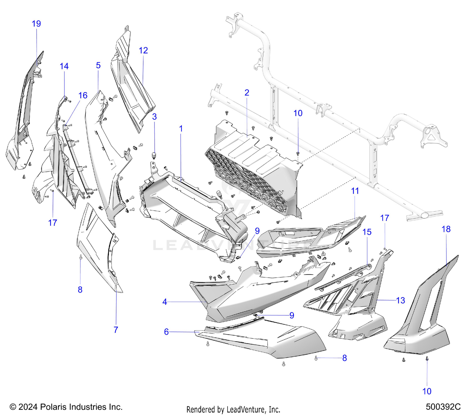 BODY, FRONT FASCIA  (USA) - T26AAFGB/HB (500392C)