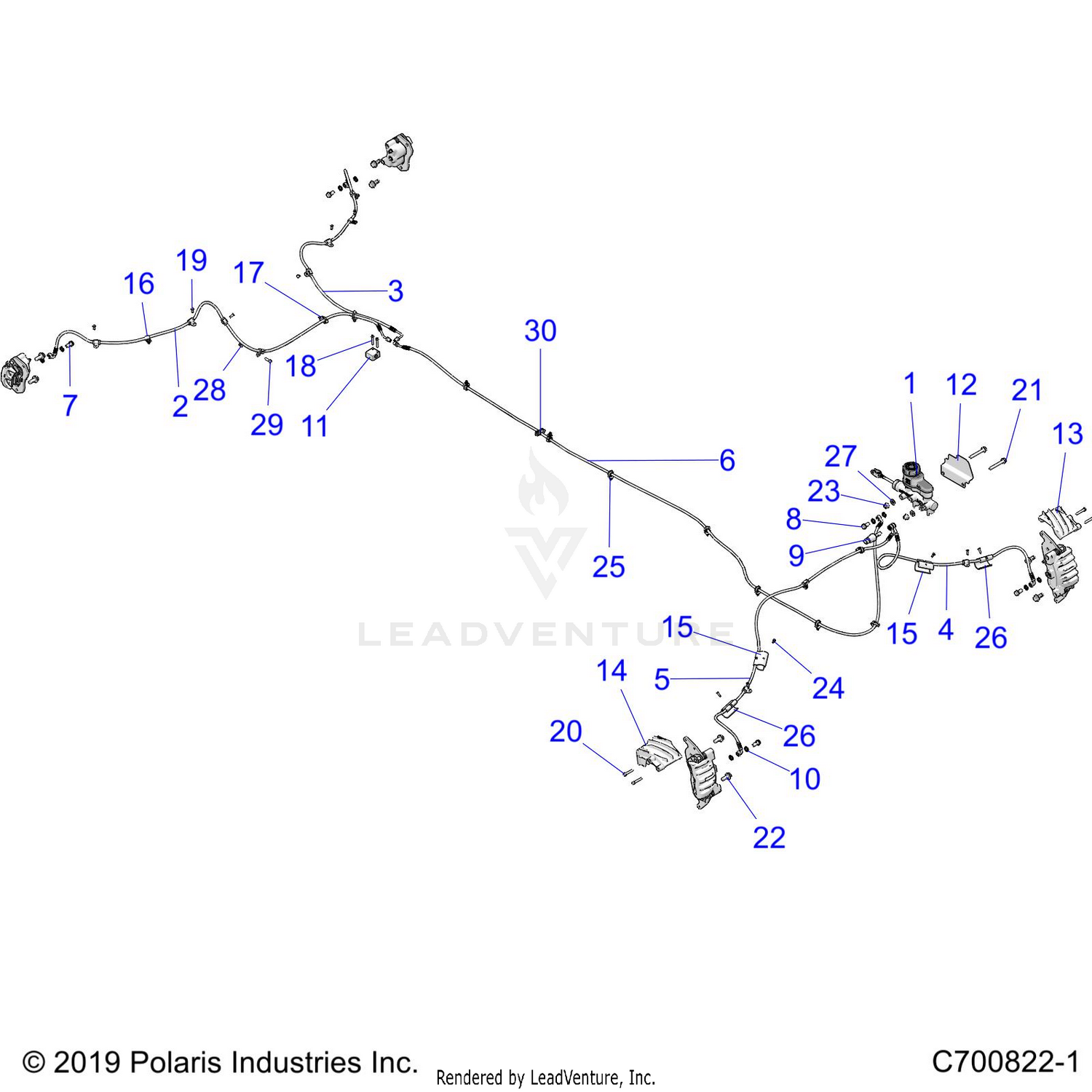 BRAKES, BRAKE LINES AND MASTER CYLINDER - G22GMJ99AC/AJ/BC/BJ (C700822-1)