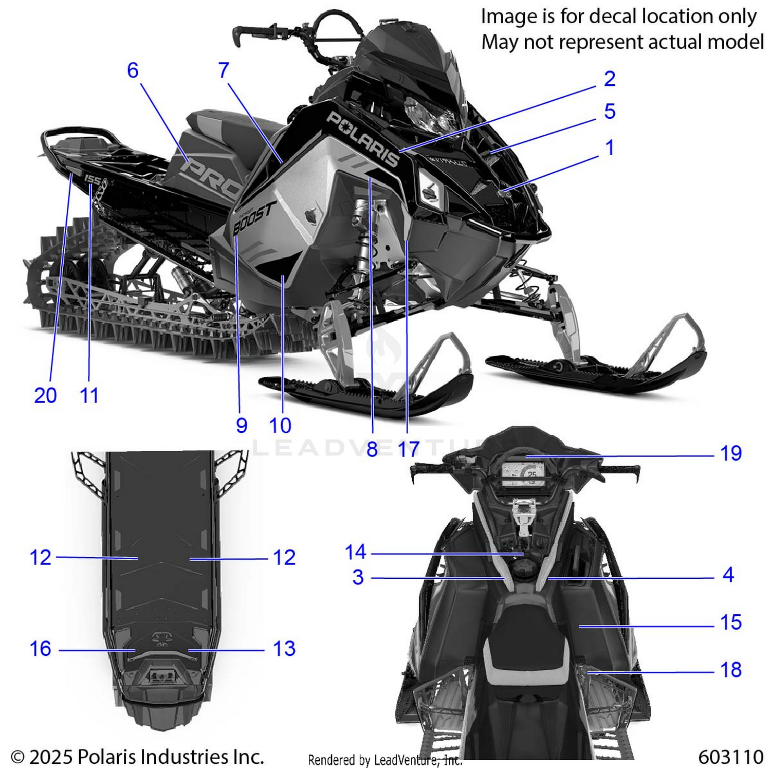 BODY, DECAL, FROST SILVER SIDE PANEL W/BLACK TRIM - S26TGM8MS (603110)