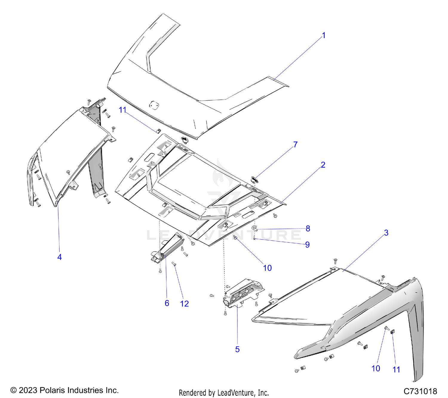 BODY, HOOD AND FRONT FENDERS - R24X6W1RAH/AS/A9/BH/BS/B9 (C731018)