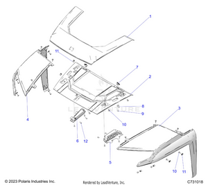 Body, Hood And Front Fenders - R25xaw1rb9/bd/bm (c731018) Schematic