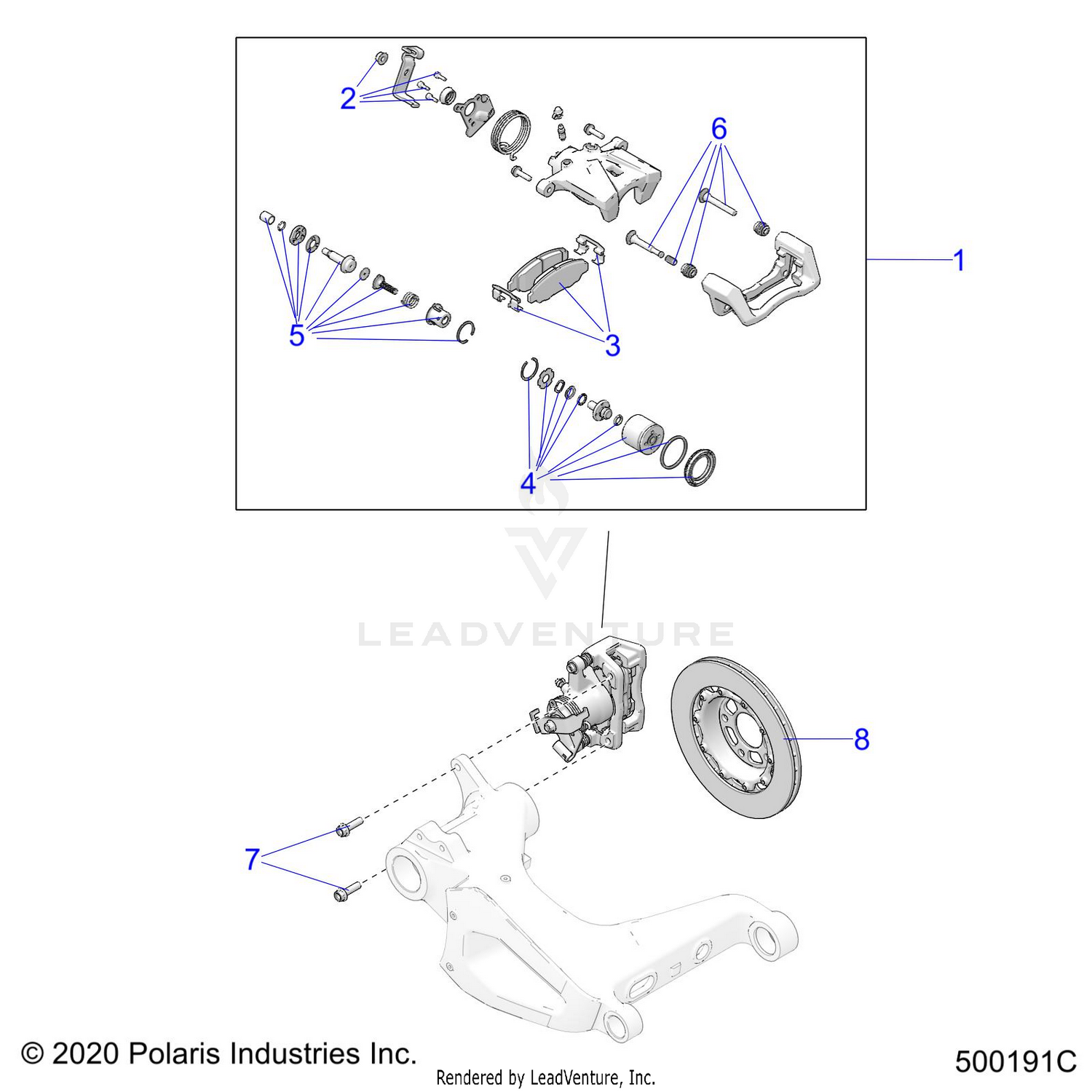 BRAKES, CALIPER, REAR - T23AAFGB/HB/PGD/HD/RGB/HB ALL OPTIONS (500191C)