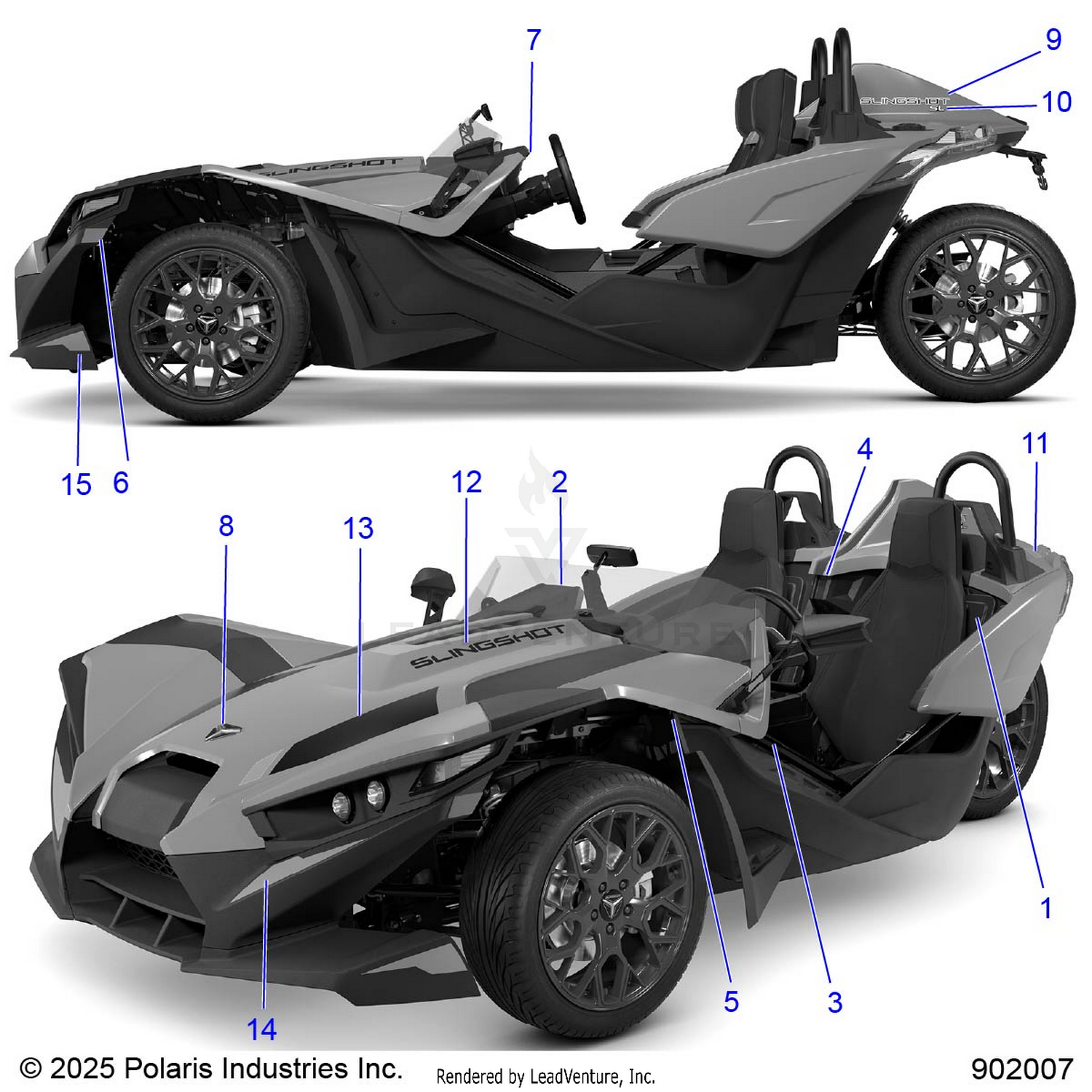 BODY, DECALS AND BADGES (BLUE RUSH) - T26AAPGDAE/BE/CE/HDAE/BE/CE (901117)