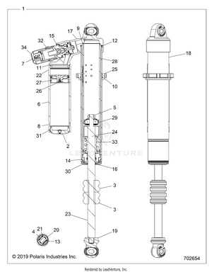 Suspension, Front Shock Internals - Z19vpl92ak/bk/ar/br/am/bm (702654) Schematic