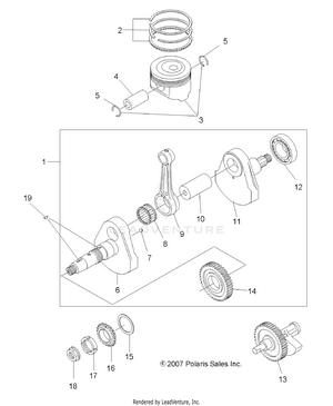 Engine, Crankshaft And Piston - A09lh27ax/az (49atvcrankshaft08sp300) Schematic