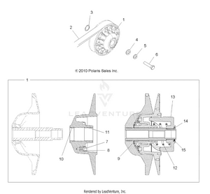 Drive Train, Secondary Clutch - A14mb46th (49atvclutchdriven11sp400) Schematic