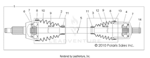 Drive Train, Front Drive Shaft - R12wh76ag/ar/eah/eav/eaw (49rgrshaftdrv11800crew) Schematic