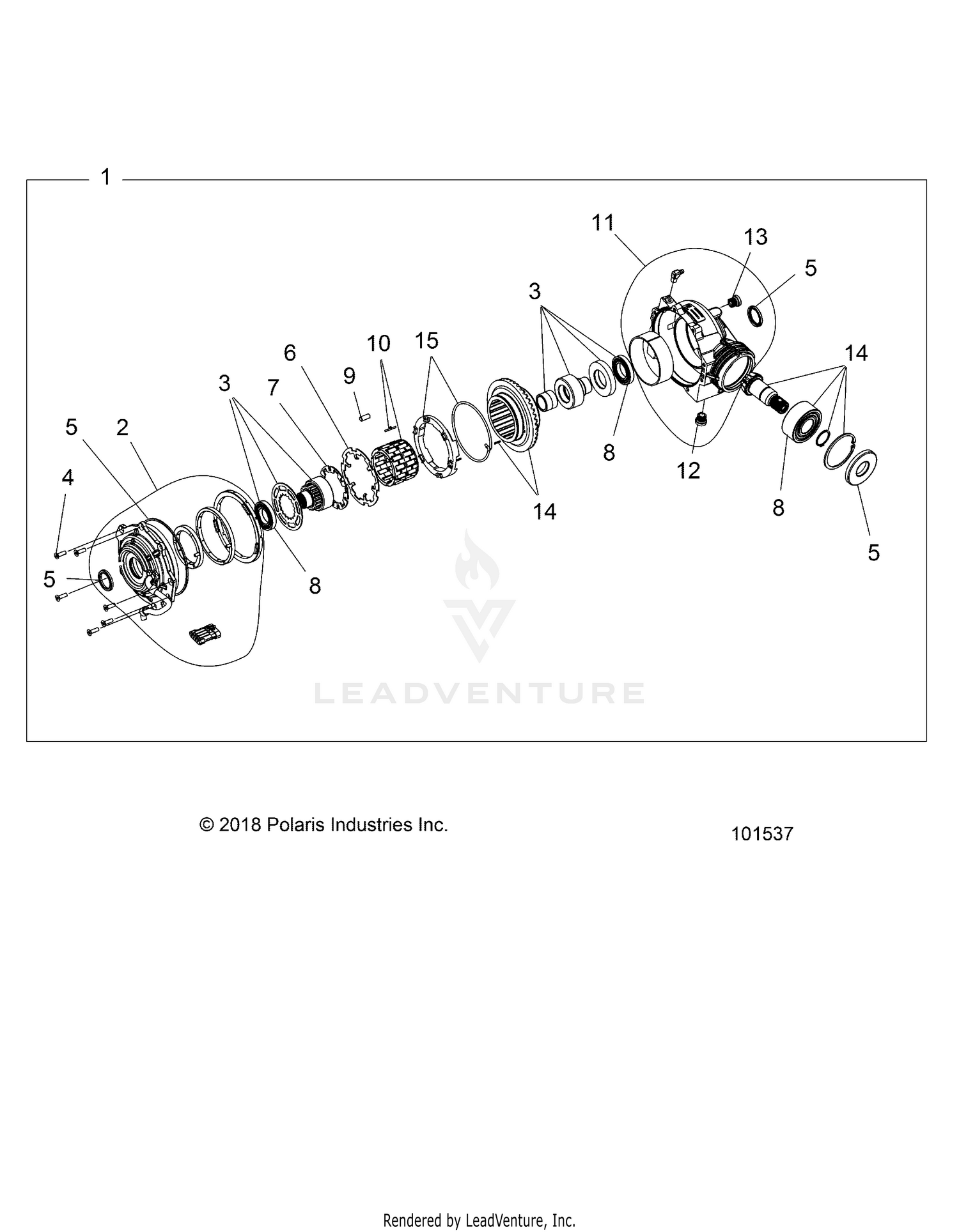 DRIVE TRAIN, FRONT GEARCASE INTERNALS - A26SLE95PF (101537)
