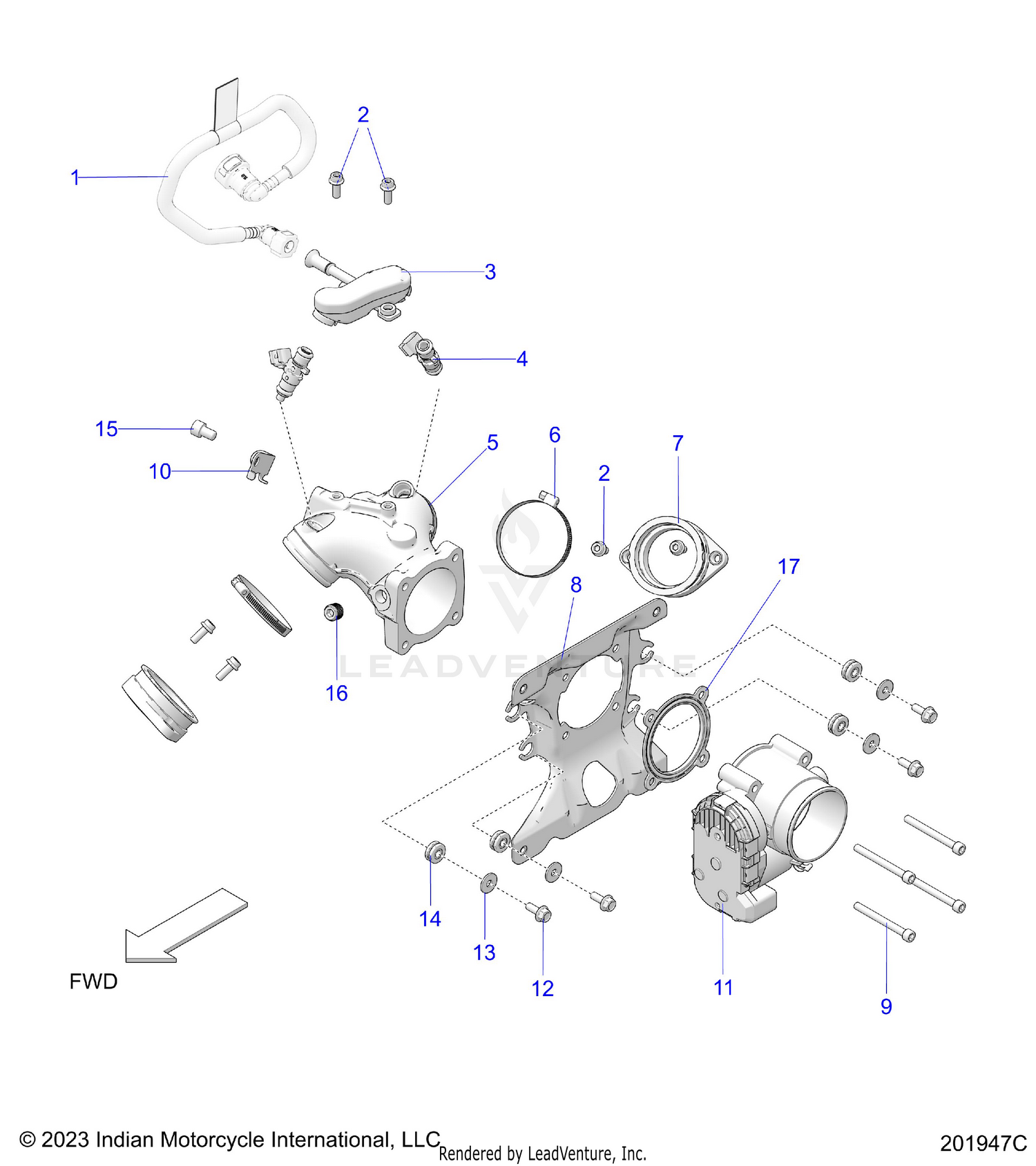 FUEL SYSTEM, FUEL CLAM SHELL/THROTTLE BODY - N26DBDBH/DBGBH ALL OPTIONS (201947C)