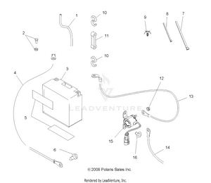 Electrical, Battery - A14mb46th (49atvbattery09sp500) Schematic