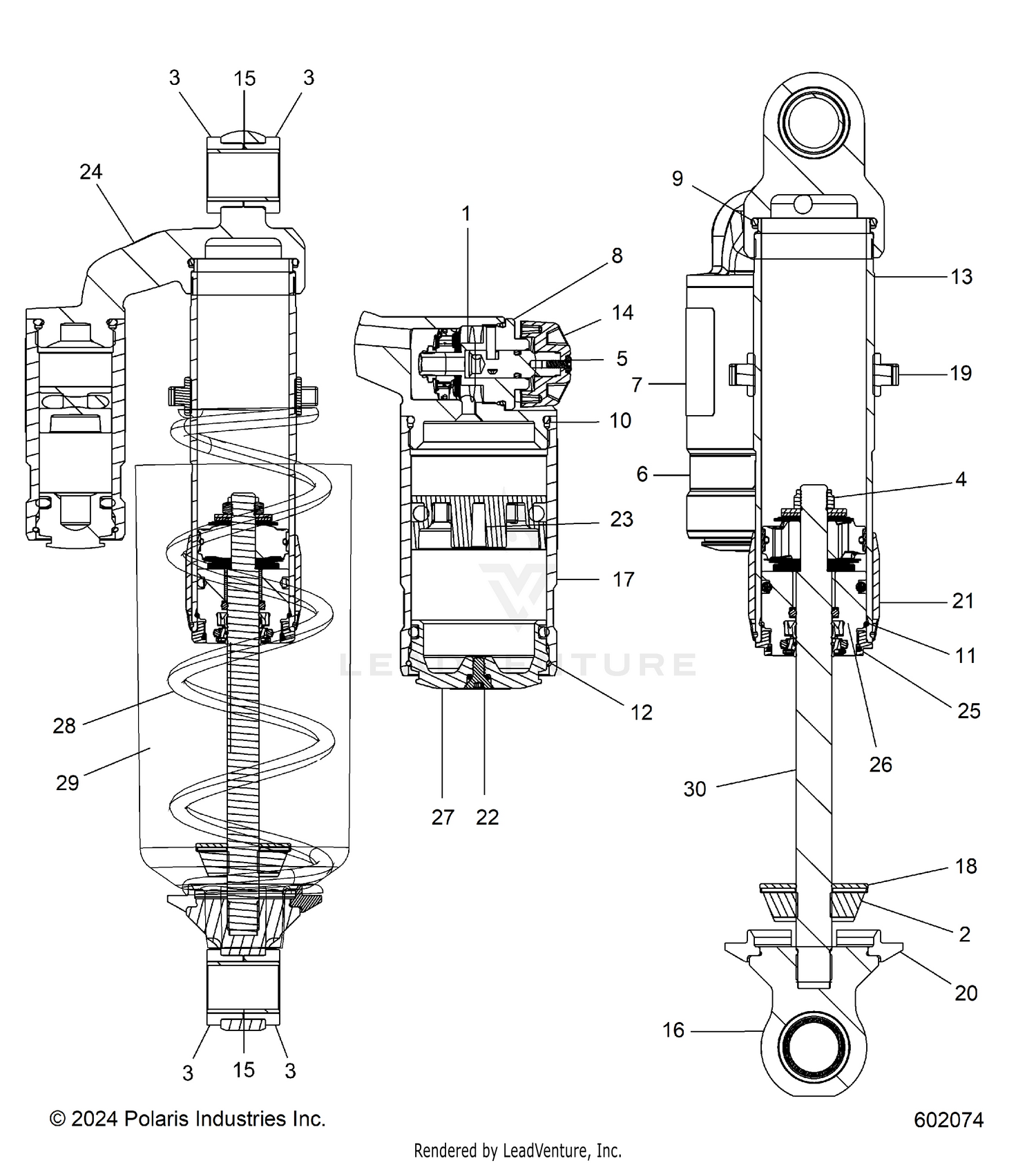 SUSPENSION, SHOCK, FRONT TRACK NORDIC PRO - (S26AJT8REL (602074)
