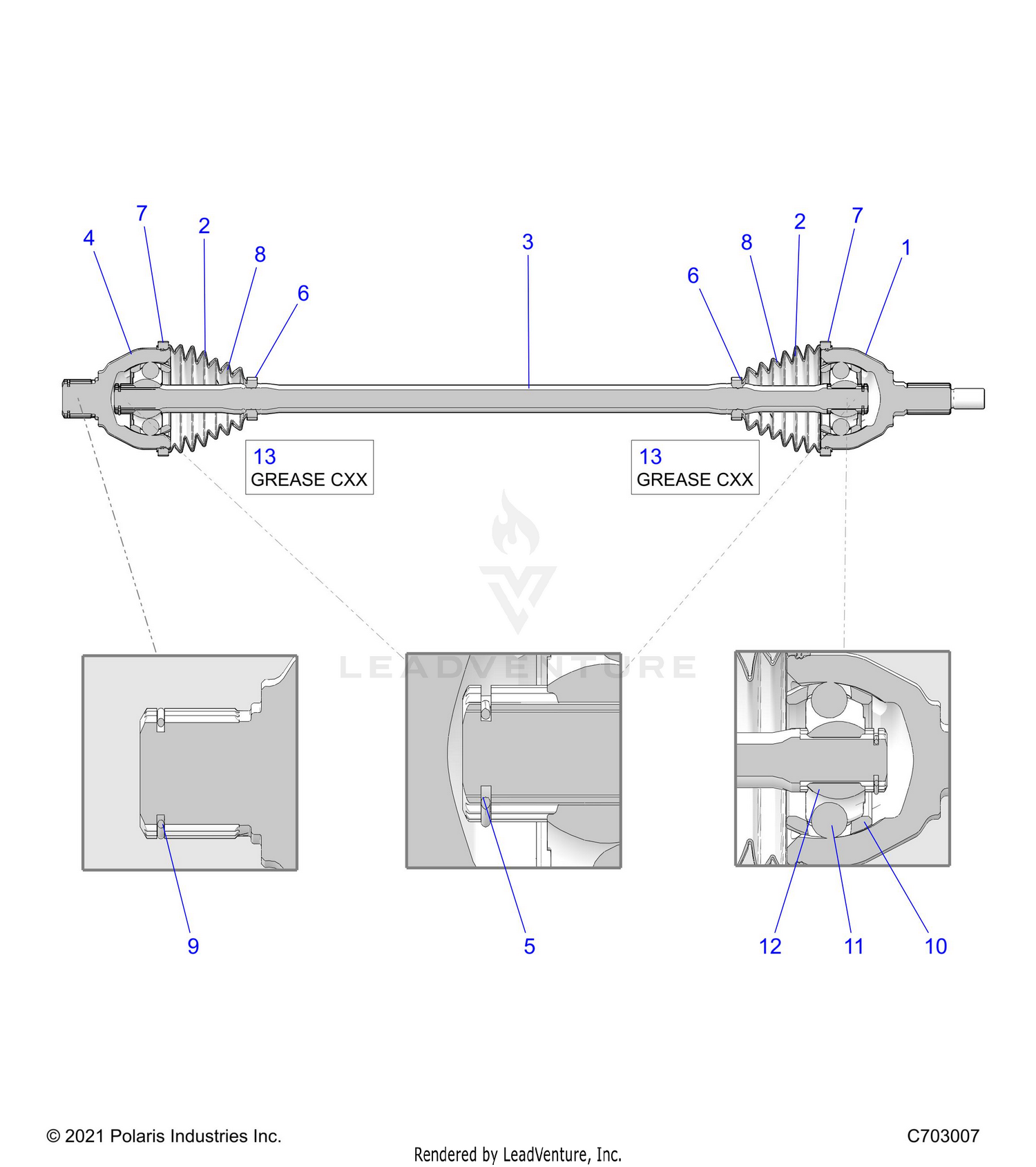 DRIVE TRAIN, HALF SHAFT, FRONT - Z26S4D92AN/AH/BN/BH (C703007)