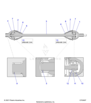 Drive Train, Half Shaft, Front - Z22gae92aj/bj/gak92ap/bp/gav92ap/bp (c703007) Schematic