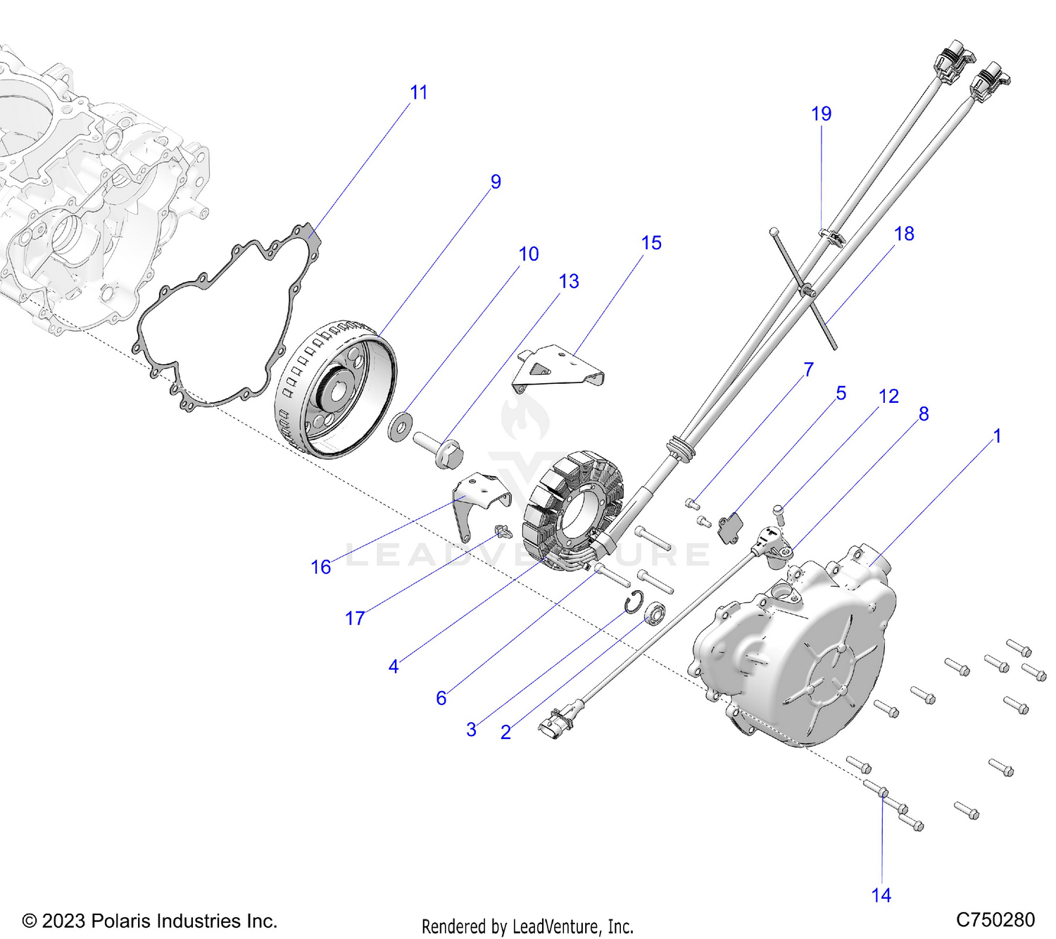 ENGINE, STATOR AND FLYWHEEL - Z26X4E92A4/B4/A6/B6 (C750280)