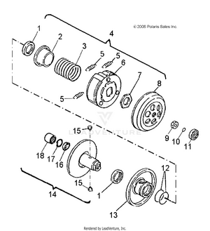 Drive Train, Secondary Clutch - A09fa09aa/ab (49atvsecondary07otlw90) Schematic