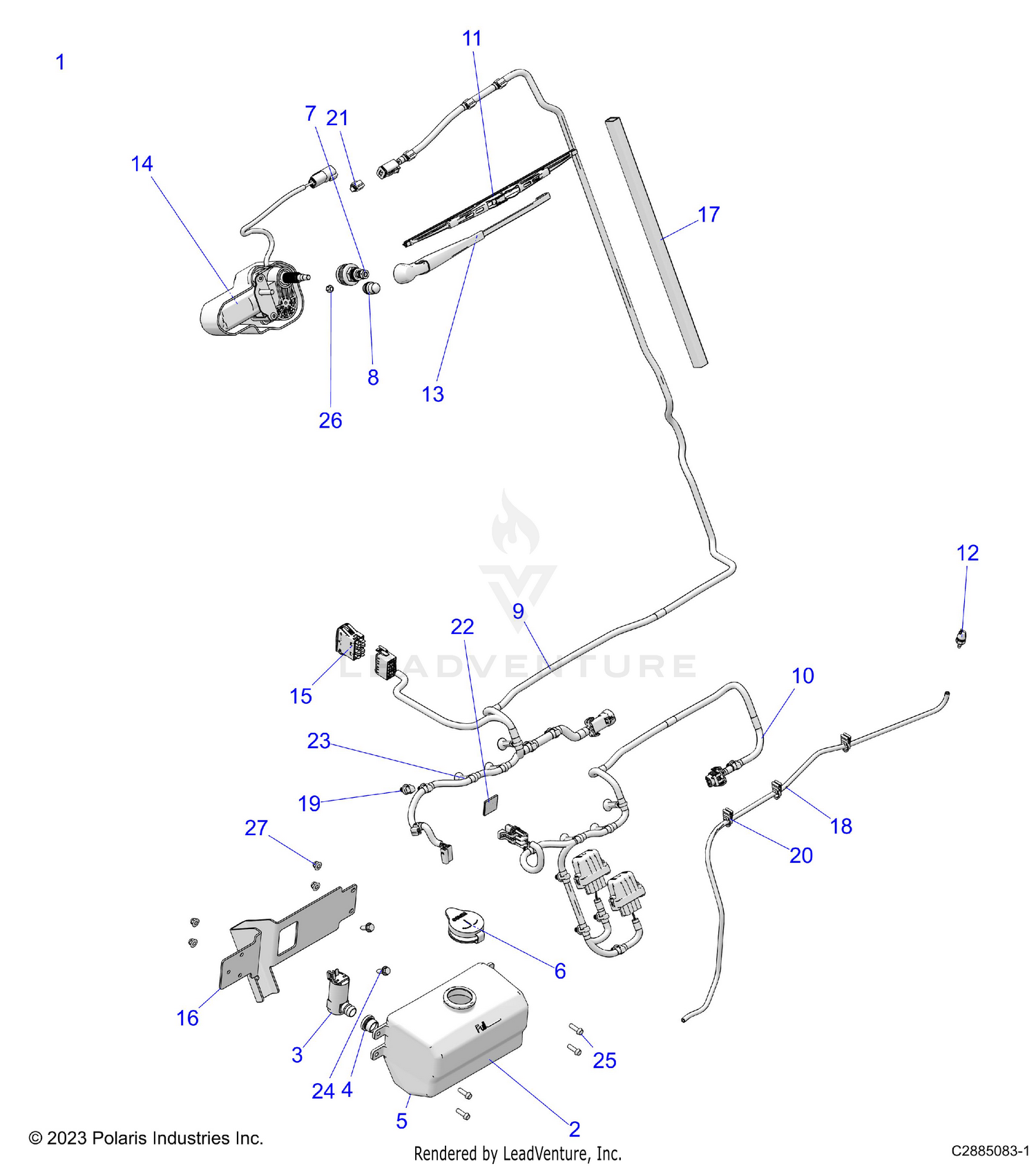 BODY, WINDSHIELD WIPER - R26MAU57CP/EP (C2885083-1)