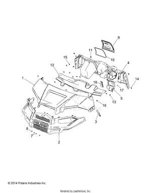 Body, Hood, Dash And Grill - R18rne57nv (49rgrhood15570mc) Schematic