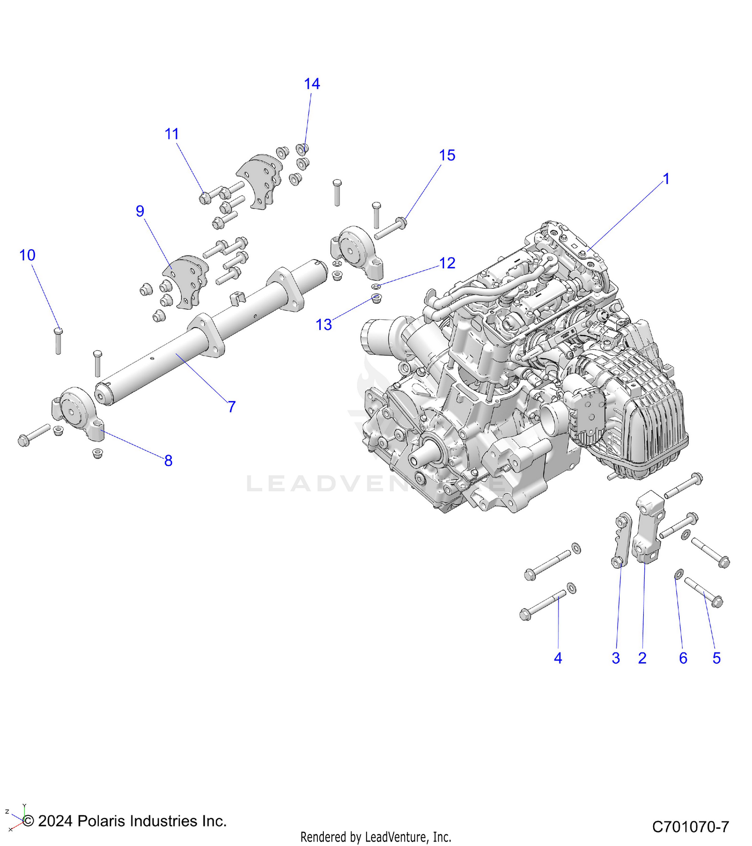 ENGINE, MOUNTING & LONG BLOCK - Z26ASE99P5 (C701070-7)