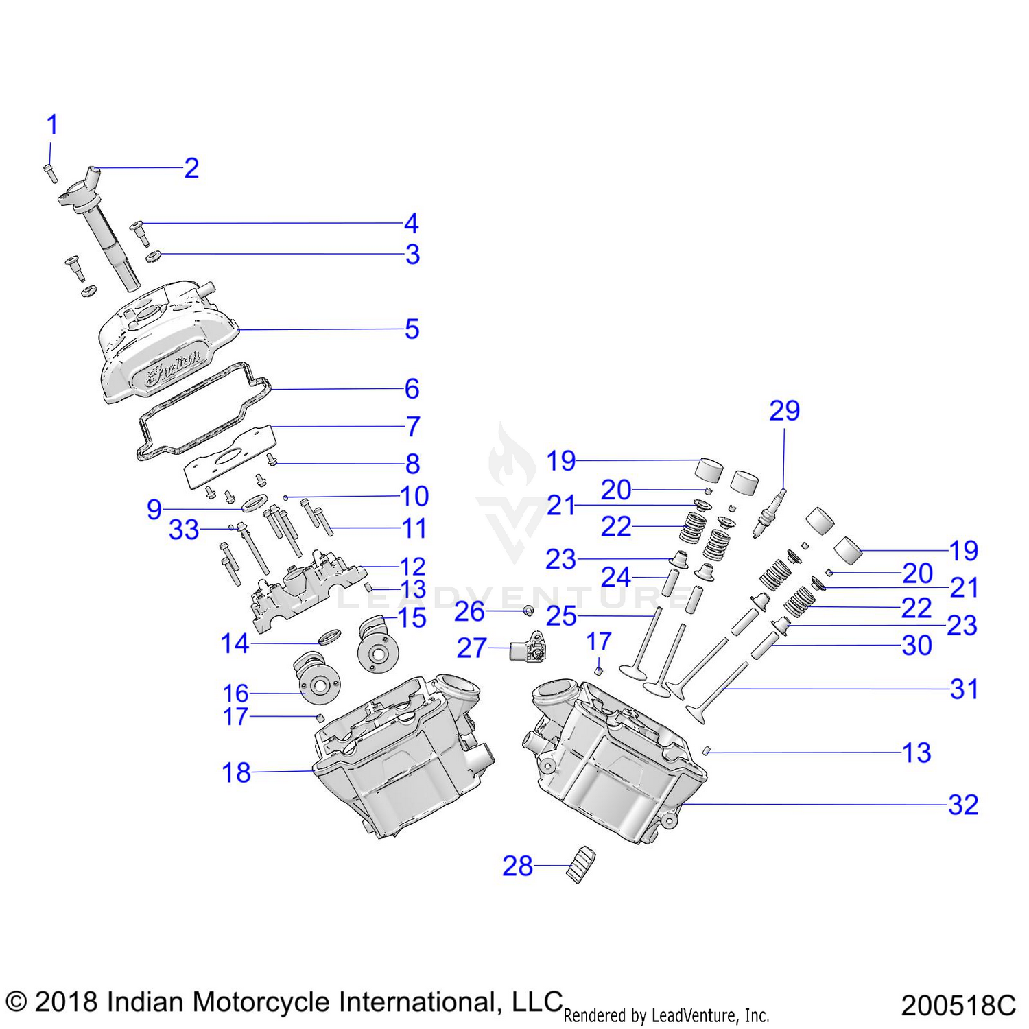 ENGINE, CYLINDER HEAD ASM. - N22RTT22 (200518C)