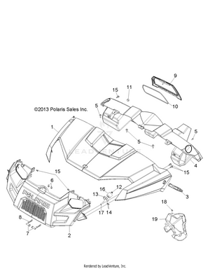 Body, Hood, Dash And Grill - R14wh57aa/ac/ar/6eat (49rgrhood14570crew) Schematic