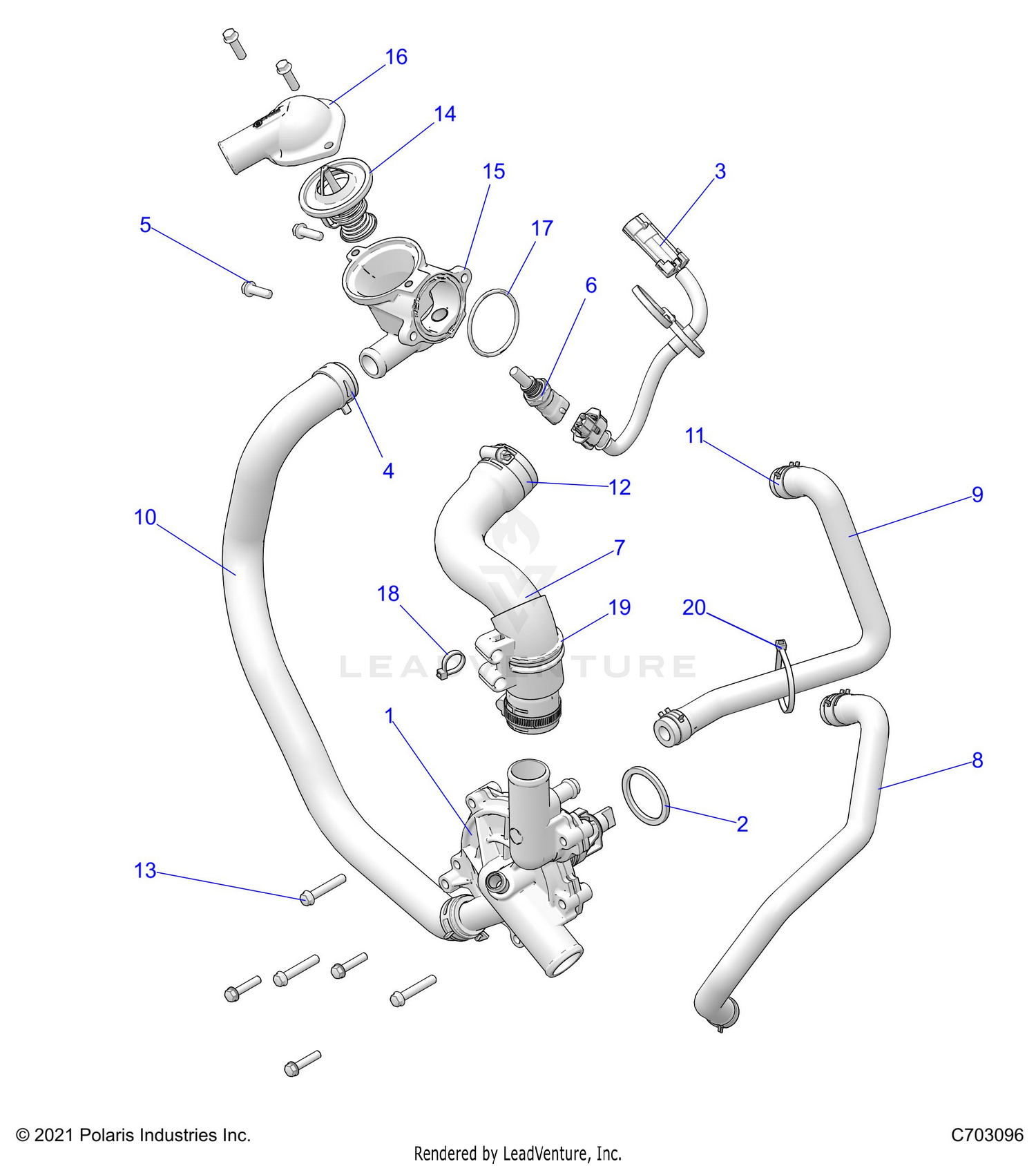 ENGINE, WATERPUMP AND BYPASS - Z26NMS99A4/B4/A6/B6 (C703096)