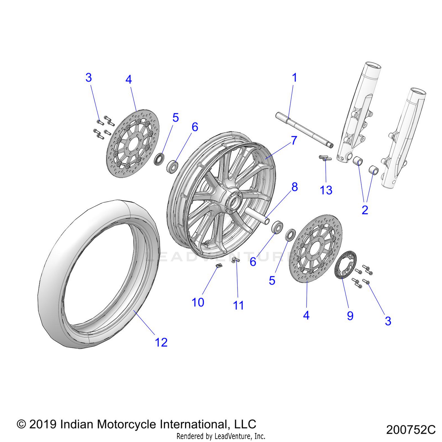 WHEEL, FRONT - N22TCBAA ALL OPTIONS (200752C)