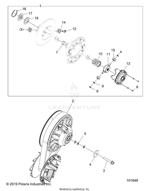 Drive Train, Secondary Clutch - A20sxz85af/ap/caf/cap (101648) Schematic