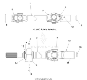 Drive Train, Front Prop Shaft - R12wh76ag/ar/eah/eav/eaw (49rgrshaftprop11800crew) Schematic