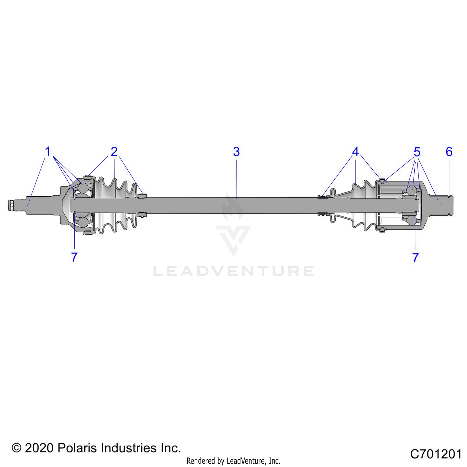 DRIVE TRAIN, FRONT HALF SHAFT - R26RRU99A9/AF/AH/AB/AS/B9/BF/BH/BB/BS (C701201)