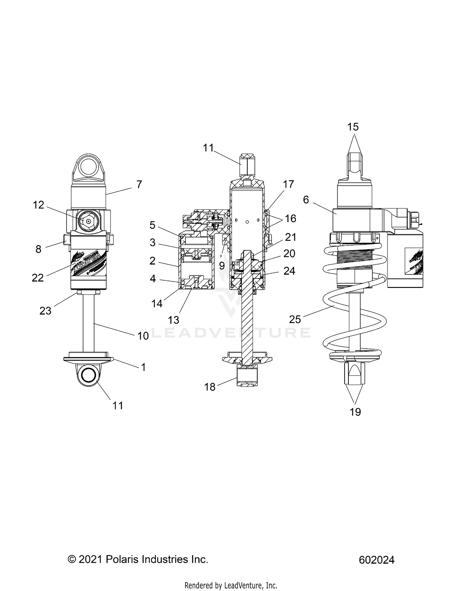 SUSPENSION, SHOCK, FRONT TRACK, VELOCITY 7045536 - S26TFM8MS (602024)