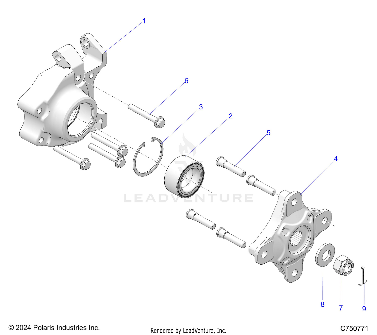 SUSPENSION, REAR CARRIER AND HUB - Z26X4E92A4/B4/A6/B6 (C750771)