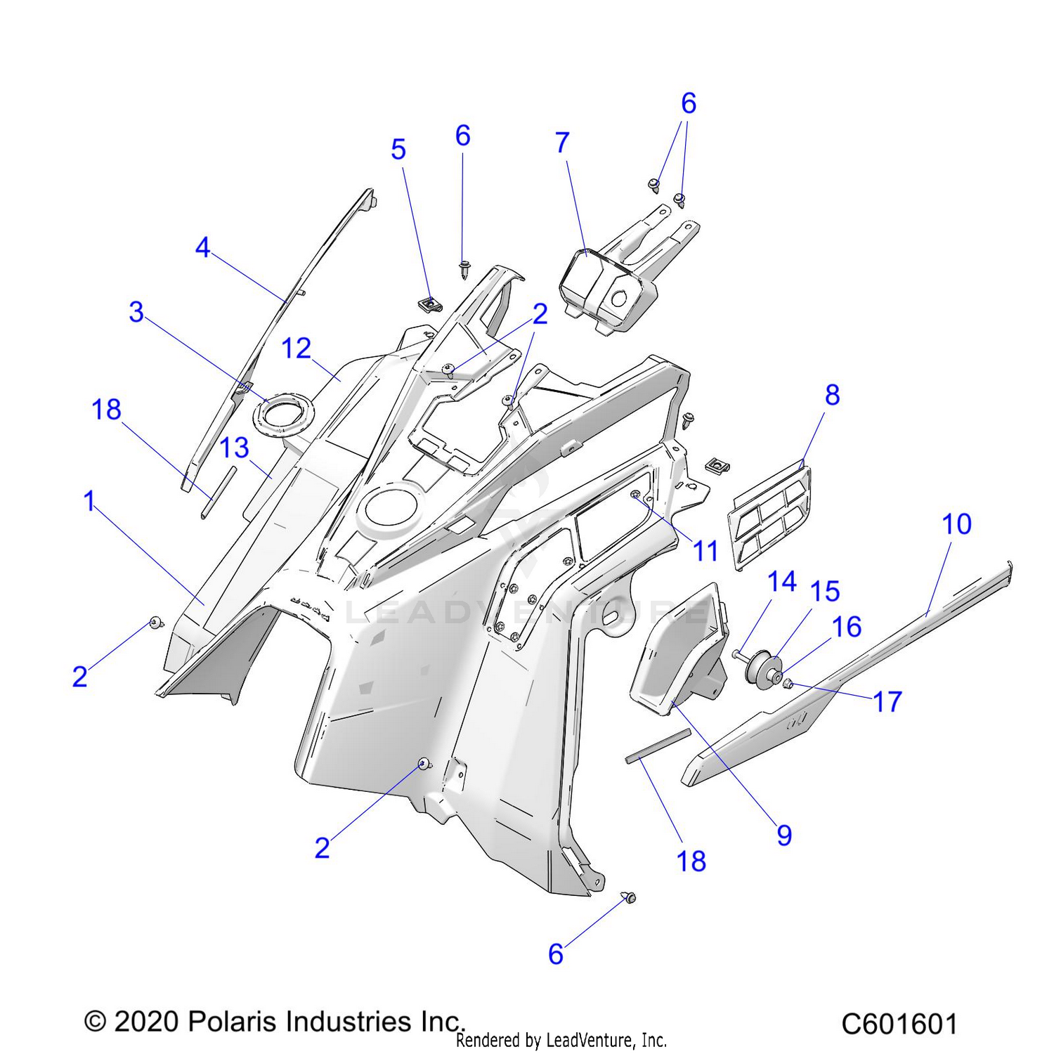 BODY, CONSOLE - S22TLF6RSL/REL ALL OPTIONS (C601601)