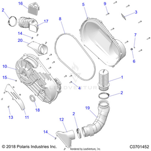 Drive Train, Clutch Cover And Ducting - Z24ase87a5 (c0701452) Schematic