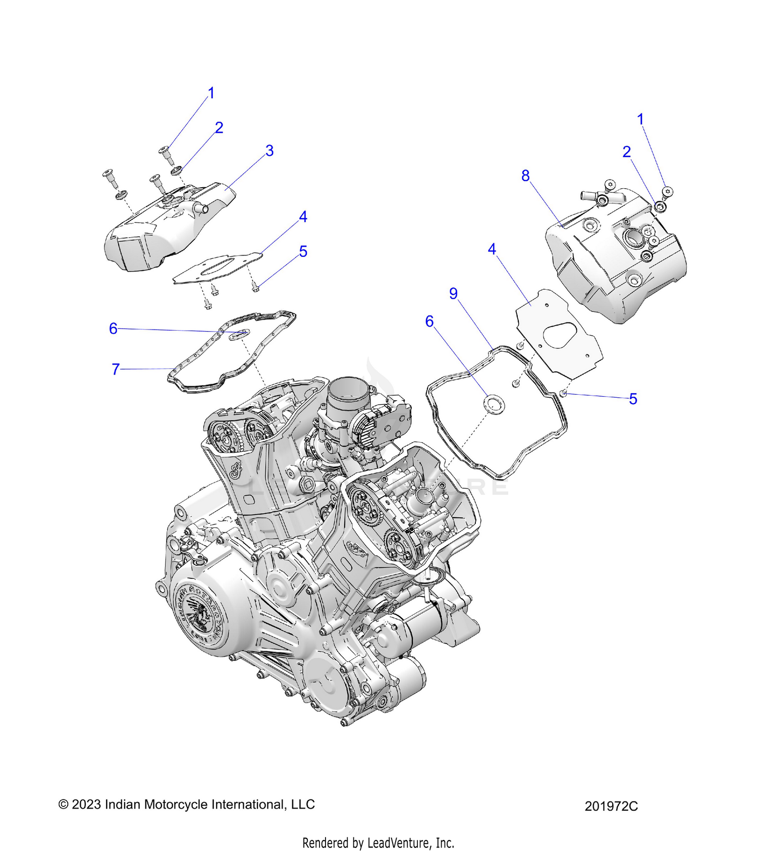 ENGINE, VALVE COVERS - N26STC76/STD76 (201972C)