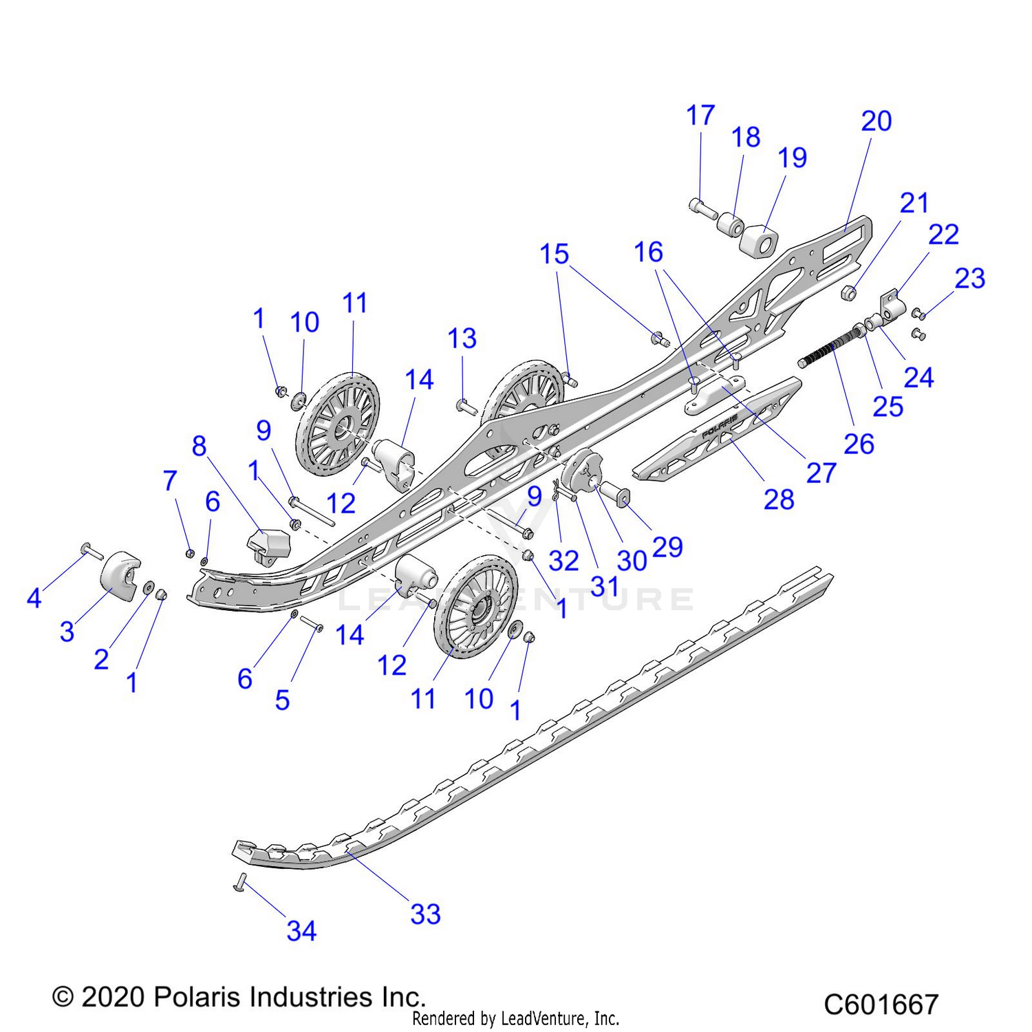 SUSPENSION, RAIL BEAM LH/RH - S22TKV6RS ALL OPTIONS (C601667)