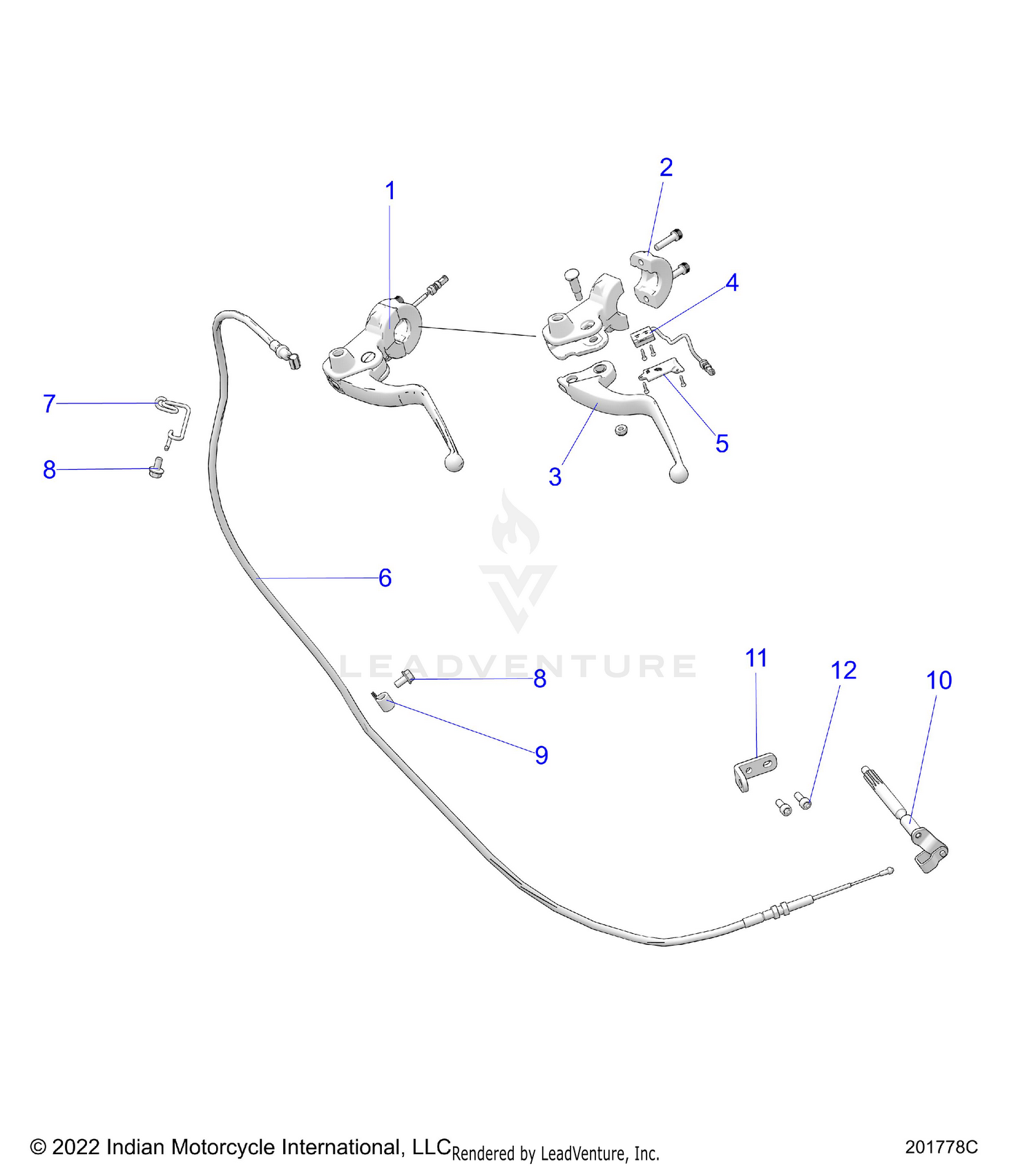 CONTROLS, CLUTCH LEVER and CABLE - N26DBDBH/DBGBH ALL OPTIONS (201778C)