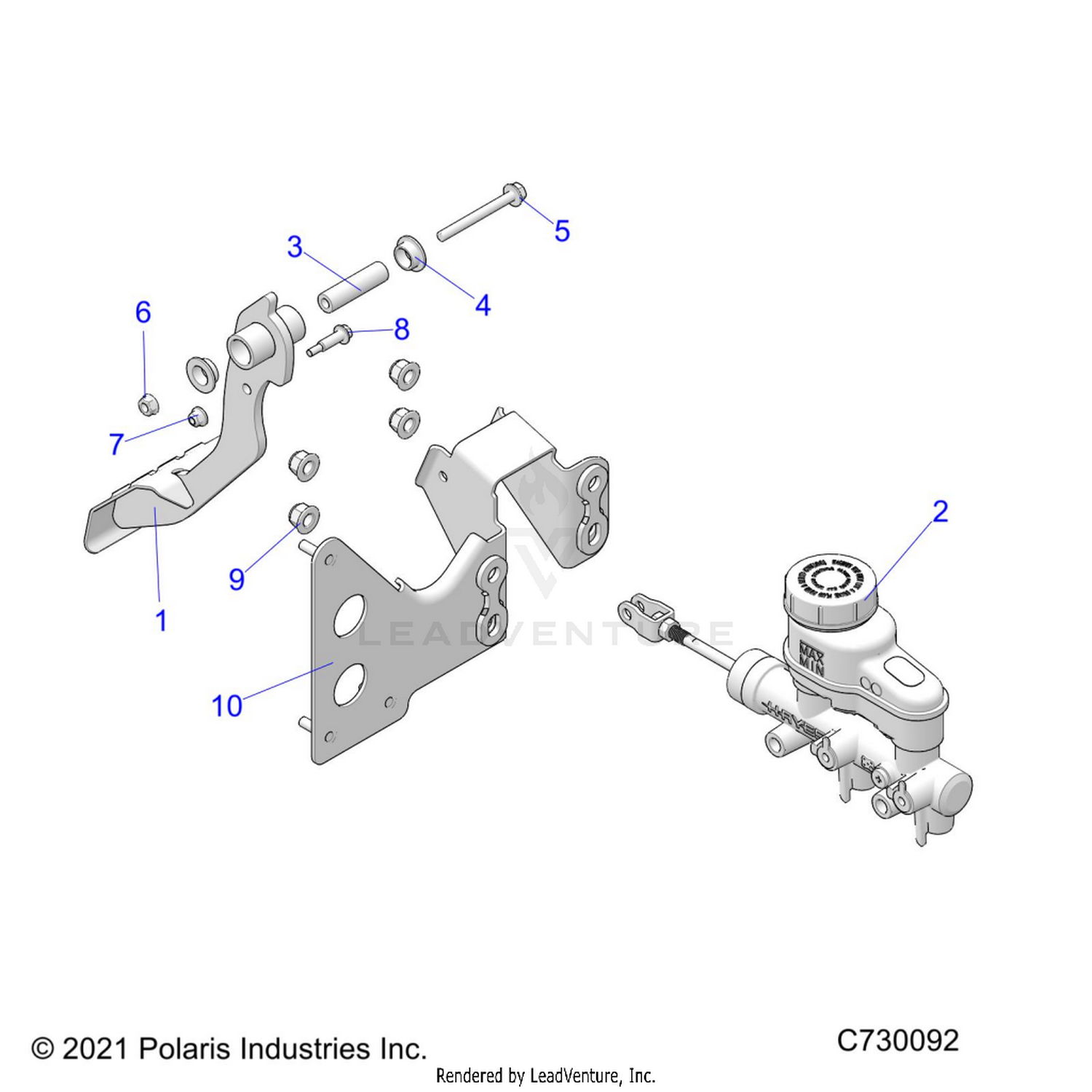 BRAKES, PEDAL AND MASTER CYLINDER - R26MAU57CP/EP (730092)