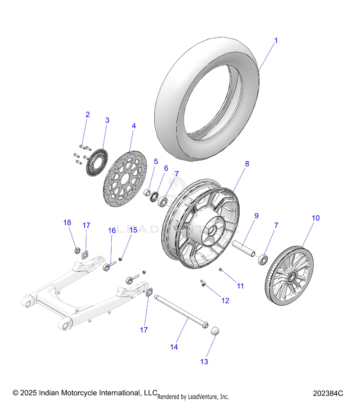 WHEEL, REAR - N26SSB61/SSC61 (202384C)