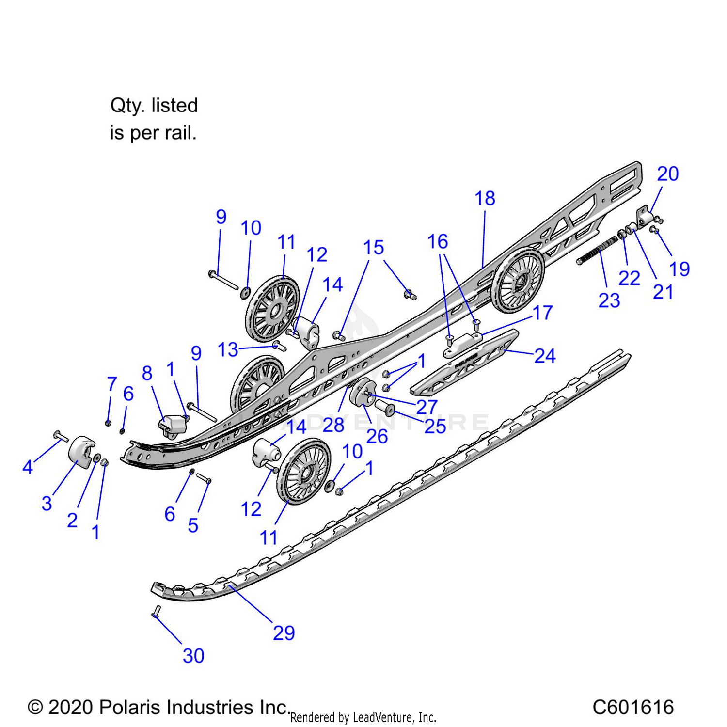 SUSPENSION, RAIL BEAM LH/RH - S24TLC8RS/8RE (C601616)